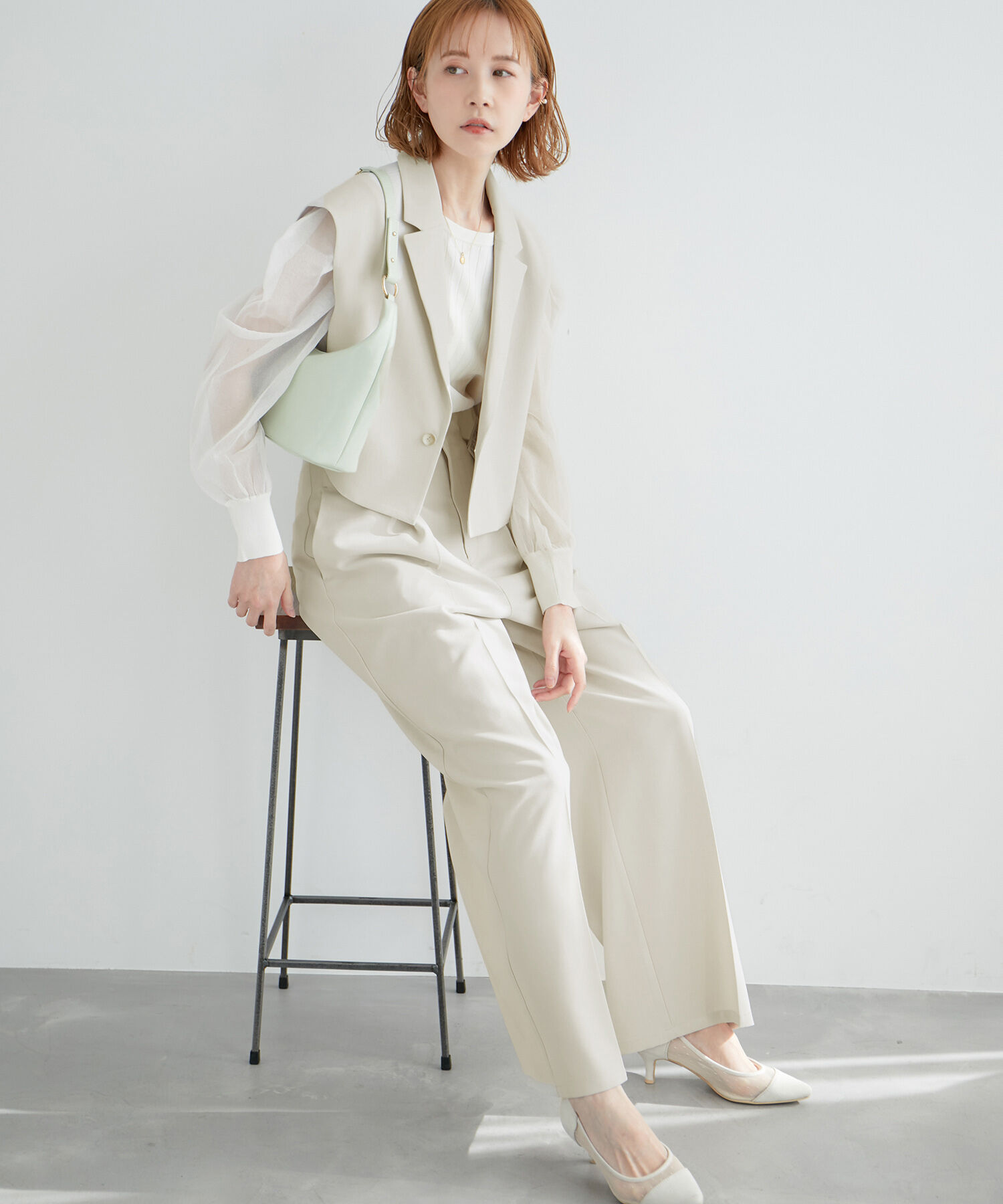 Rope&rsquo;Picnic「ショート丈ジレ/UVカット・リンクコーデ」|ベスト・ジレ|