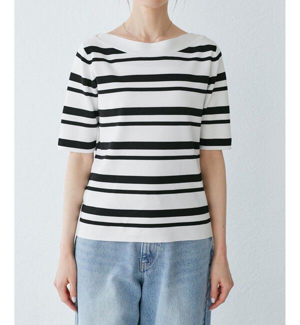 Rope&rsquo;Picnic「【UVカット・接触冷感・イージーケア】八方映えニット ボートネックニットプルオーバー」|ニット・セーター|