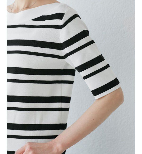 Rope&rsquo;Picnic「【UVカット・接触冷感・イージーケア】八方映えニット ボートネックニットプルオーバー」|ニット・セーター|