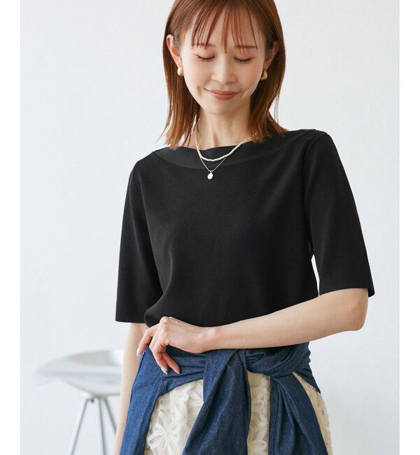 Rope&rsquo;Picnic「【UVカット・接触冷感・イージーケア】八方映えニット ボートネックニットプルオーバー」|ニット・セーター|