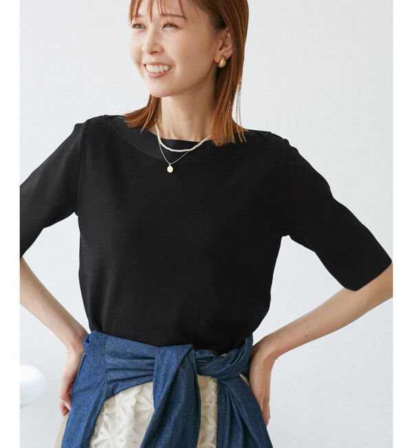 Rope&rsquo;Picnic「【UVカット・接触冷感・イージーケア】八方映えニット ボートネックニットプルオーバー」|ニット・セーター|