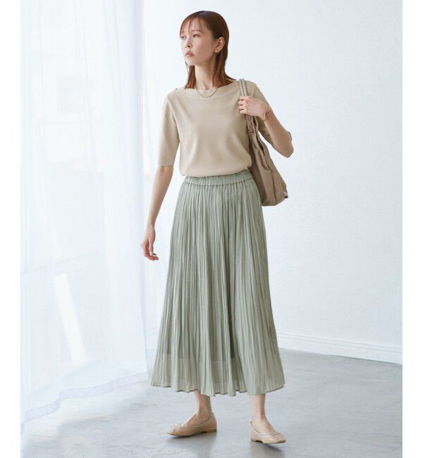 Rope&rsquo;Picnic「【UVカット・接触冷感・イージーケア】八方映えニット ボートネックニットプルオーバー」|ニット・セーター|