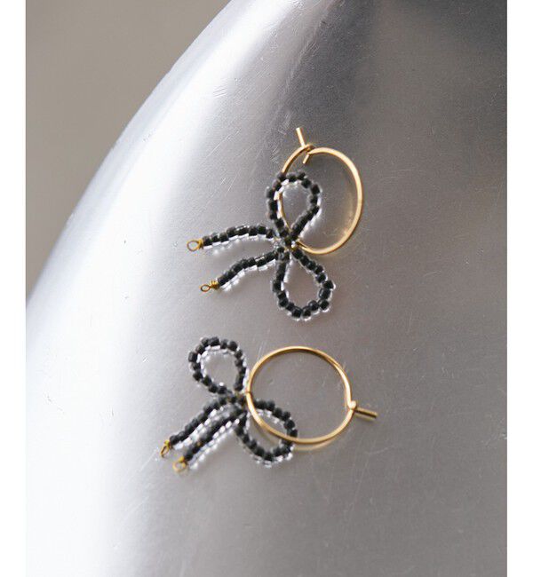 ROPE PICNIC PASSAGE「ビーズリボンフープピアス」|ピアス|