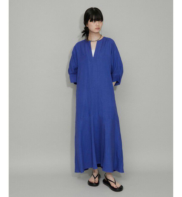 ADAM ET ROPE'「【WEB限定】・【新色追加】リネンボリュームスリーブワンピース」|ワンピース|