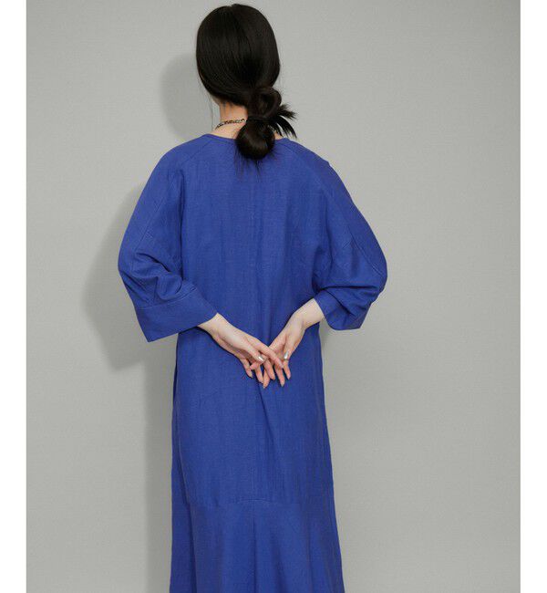 ADAM ET ROPE'「【WEB限定】・【新色追加】リネンボリュームスリーブワンピース」|ワンピース|