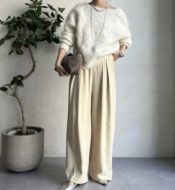  「【累計販売数3万枚突破/22色４サイズ展開！】タックワイドパンツ」|チノ|