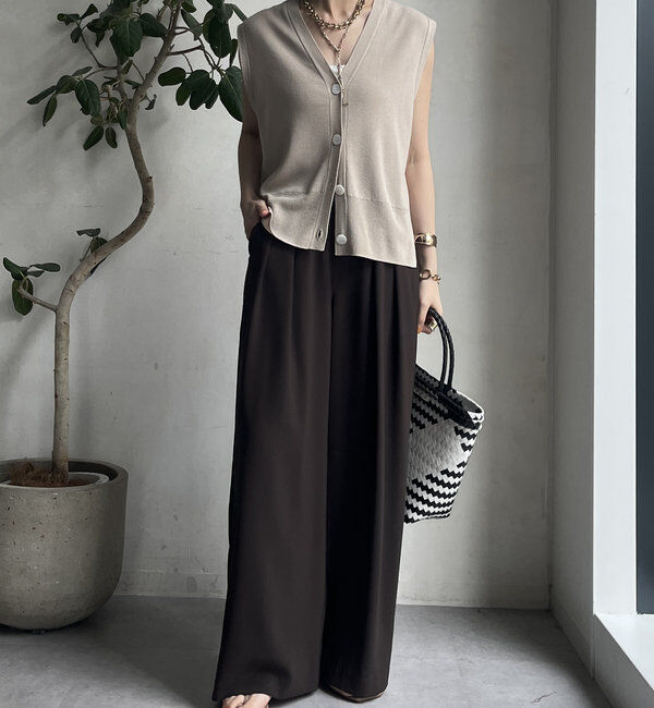  「【累計販売数3万枚突破/22色４サイズ展開！】タックワイドパンツ」|チノ|