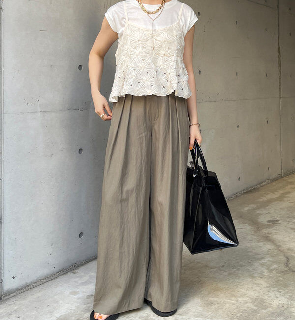  「シャンブレータックワイドパンツ」|チノ|