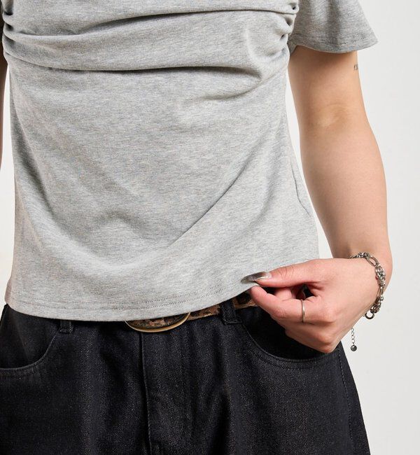  「ギャザーオフショル半袖トップス」|Tシャツ・カットソー|