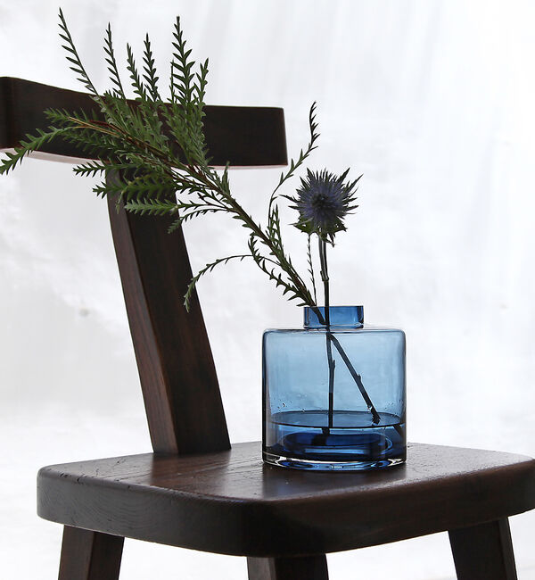 collex「【Hubsch/ヒュプシュ】グラスベースウェイトシェイプ ラージ」|フラワーベース|ブルー