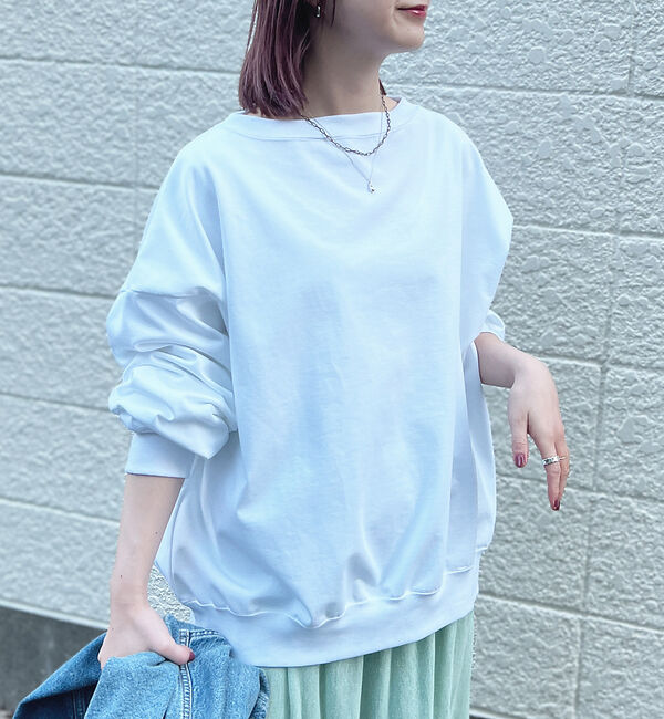 Rouge vif「ゆるシルエットバックヘンリーカットプルオーバー」|Tシャツ・カットソー|オフホワイト