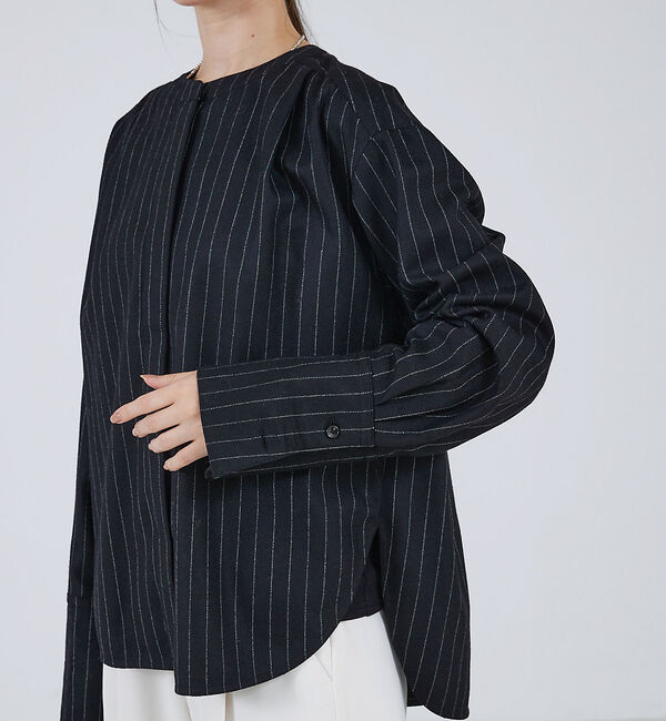 qualite「【セットアップ対応】ウールサキソニーWカフスシャツ」|シャツ・ブラウス|