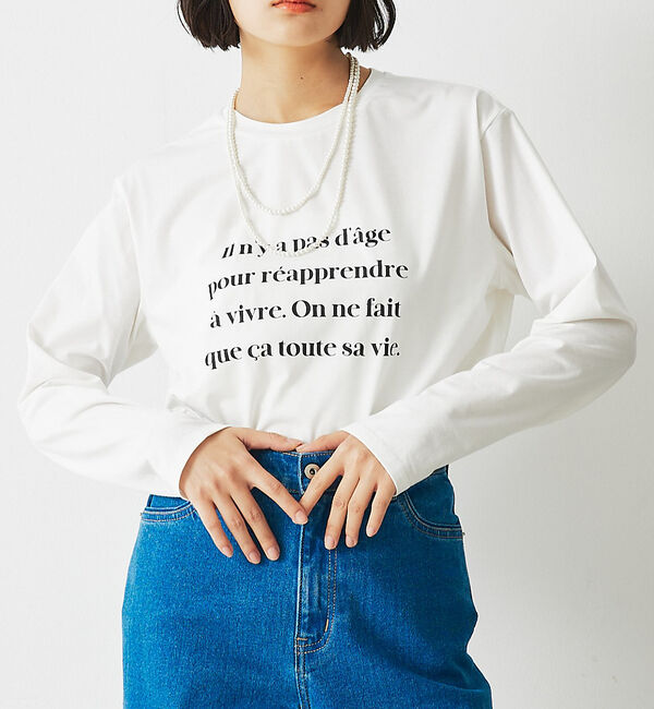 abahouse mavie「【定番/長袖】ロゴロンT」|Tシャツ・カットソー|ホワイト系その他3