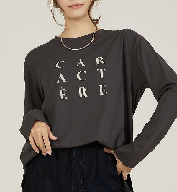 abahouse mavie「【定番/長袖】ロゴロンT」|Tシャツ・カットソー|グレー系その他1