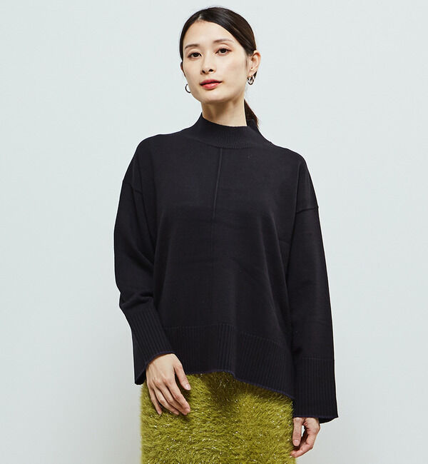 Soffitto「【定番】ライン入りハイネックニット」|ニット・セーター|ブラック