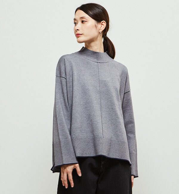 Soffitto「【定番】ライン入りハイネックニット」|ニット・セーター|グレー