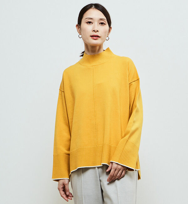 Soffitto「【定番】ライン入りハイネックニット」|ニット・セーター|マスタード