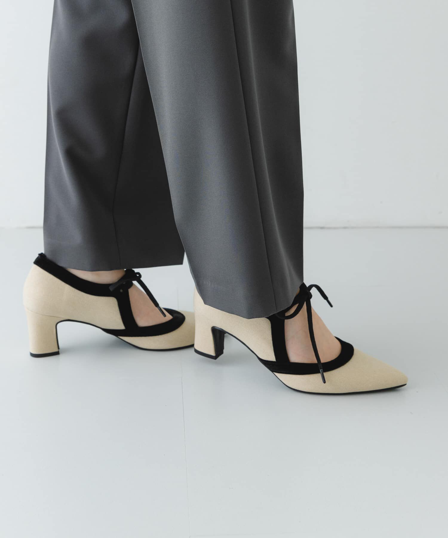 RODE SKO「『MADE IN JAPAN』チャンキーヒールリボンパンプス」|パンプス|