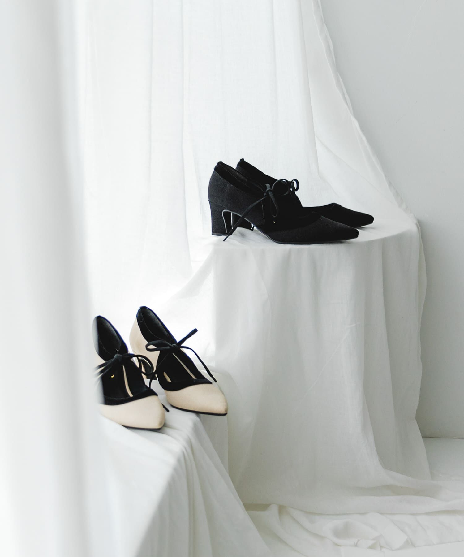 RODE SKO「『MADE IN JAPAN』チャンキーヒールリボンパンプス」|パンプス|