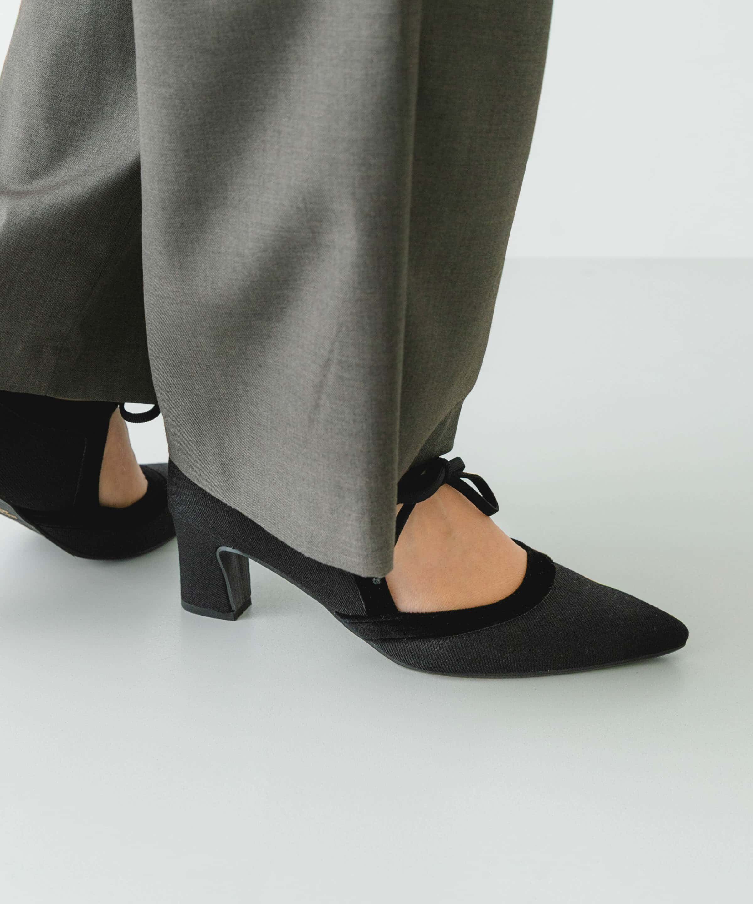 RODE SKO「『MADE IN JAPAN』チャンキーヒールリボンパンプス」|パンプス|