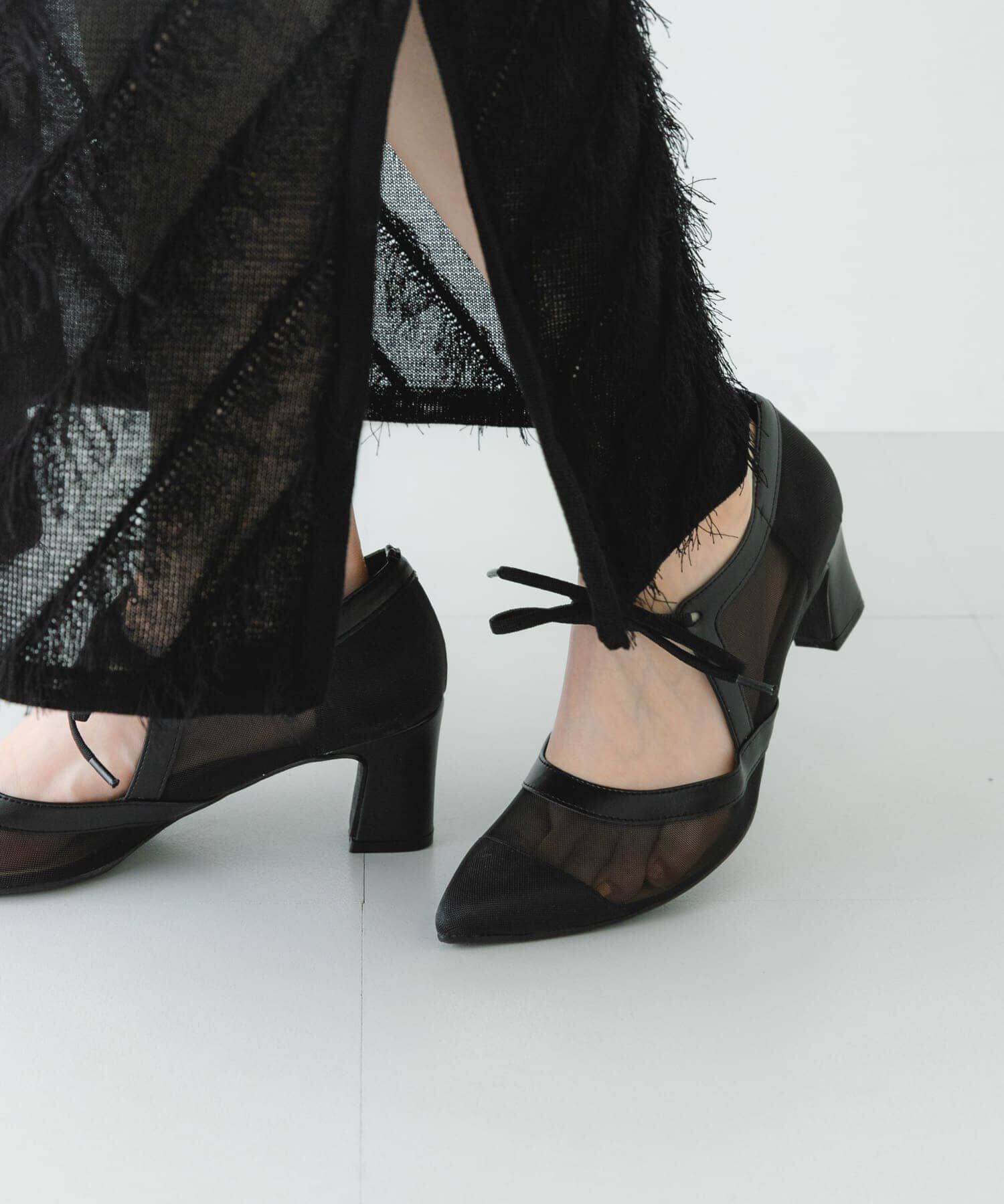 RODE SKO「『MADE IN JAPAN』チャンキーヒールリボンパンプス」|パンプス|