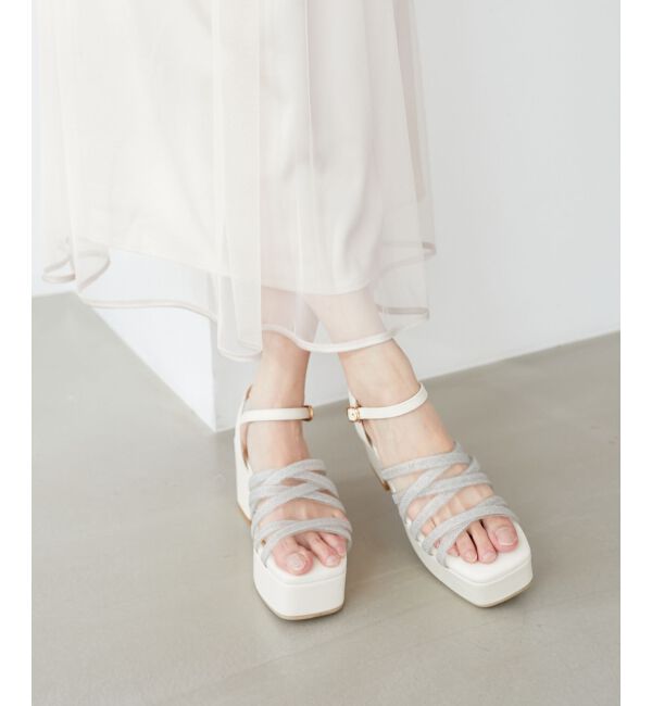 MAJESTICLEGON「シャイニークリアクロスサンダル」|サンダル|