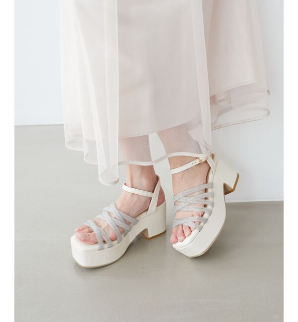 MAJESTICLEGON「シャイニークリアクロスサンダル」|サンダル|