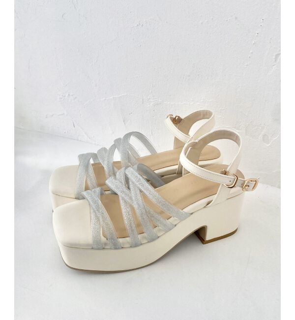 MAJESTICLEGON「シャイニークリアクロスサンダル」|サンダル|