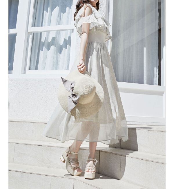 MAJESTICLEGON「シャイニークリアクロスサンダル」|サンダル|