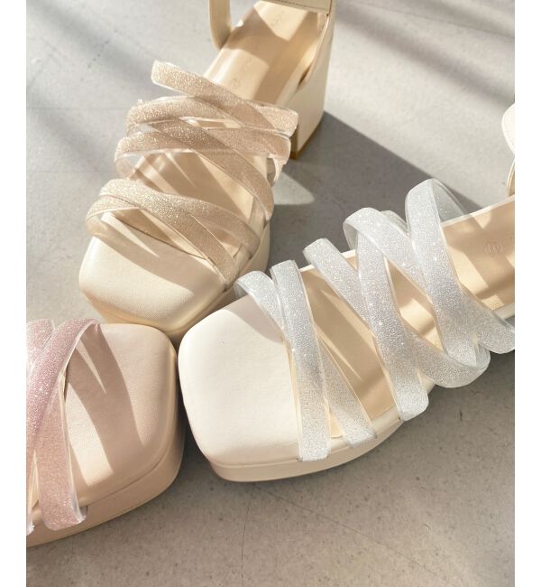 MAJESTICLEGON「シャイニークリアクロスサンダル」|サンダル|