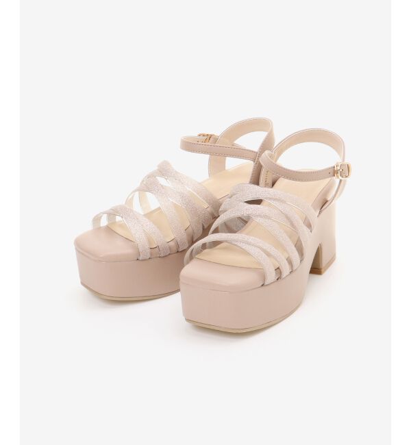 MAJESTICLEGON「シャイニークリアクロスサンダル」|サンダル|