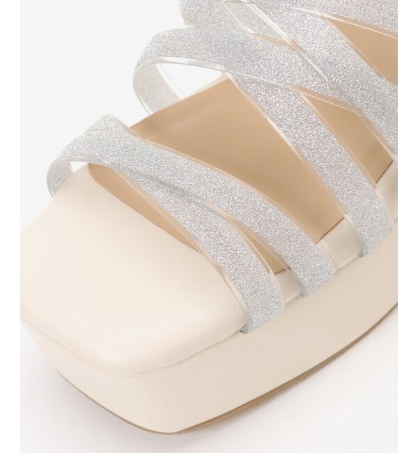 MAJESTICLEGON「シャイニークリアクロスサンダル」|サンダル|