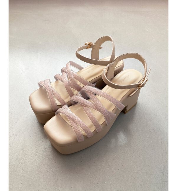 MAJESTICLEGON「シャイニークリアクロスサンダル」|サンダル|