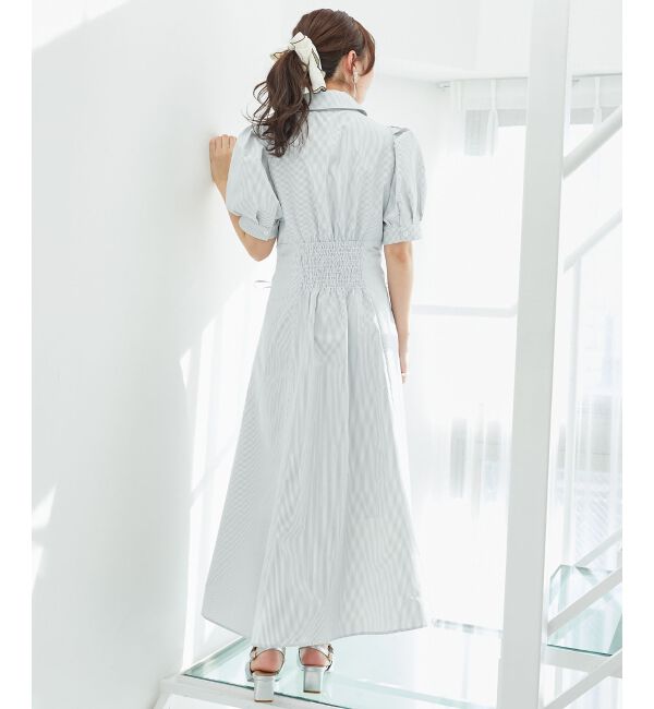  「サイドレースアップシャツワンピース」|ワンピース|