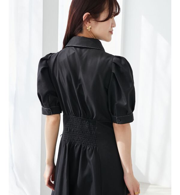  「サイドレースアップシャツワンピース」|ワンピース|