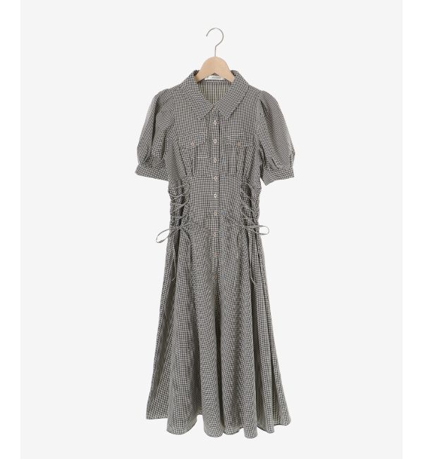  「サイドレースアップシャツワンピース」|ワンピース|