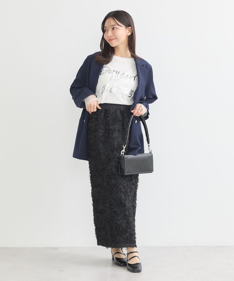 earth music&ecology「箔プリントグラフィックロンTee」|Tシャツ・カットソー|