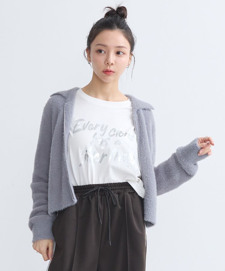 earth music&ecology「箔プリントグラフィックロンTee」|Tシャツ・カットソー|