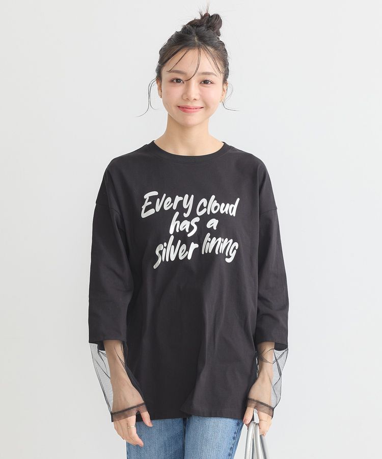 earth music&ecology「箔プリントグラフィックロンTee」|Tシャツ・カットソー|