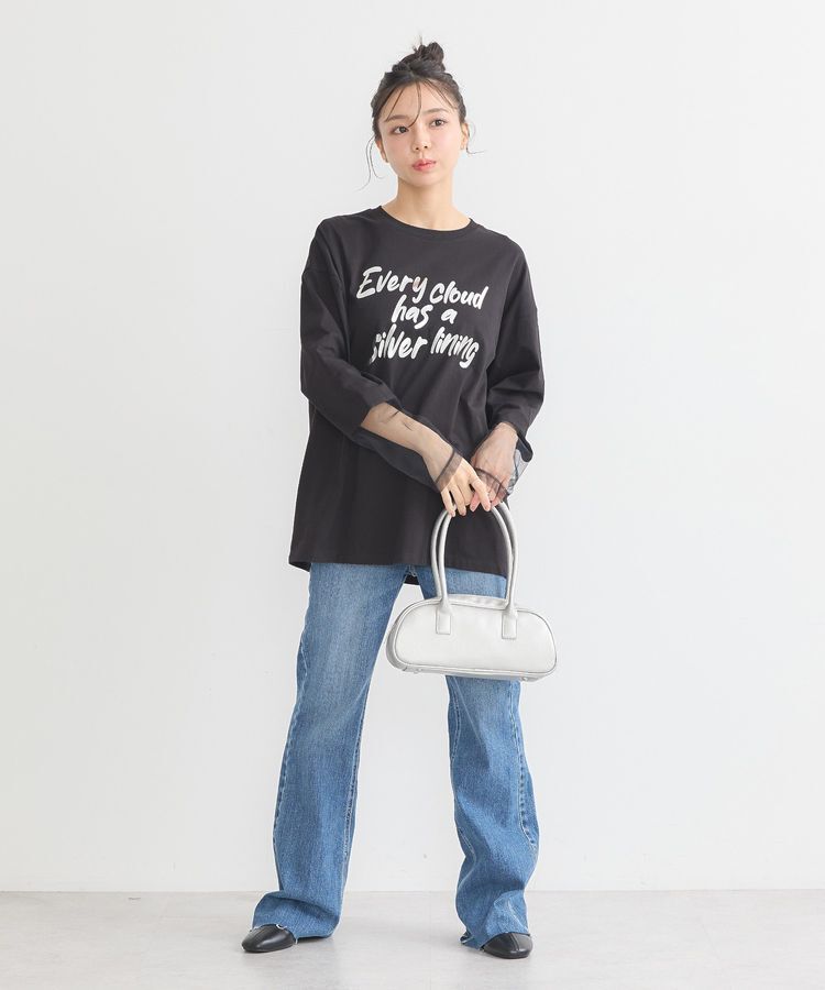 earth music&ecology「箔プリントグラフィックロンTee」|Tシャツ・カットソー|