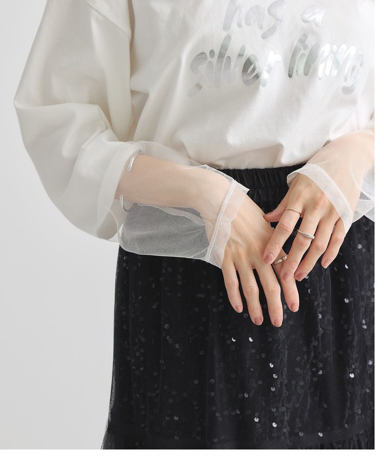 earth music&ecology「箔プリントグラフィックロンTee」|Tシャツ・カットソー|