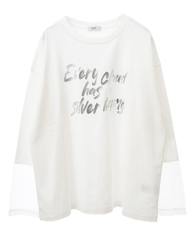 earth music&ecology「箔プリントグラフィックロンTee」|Tシャツ・カットソー|