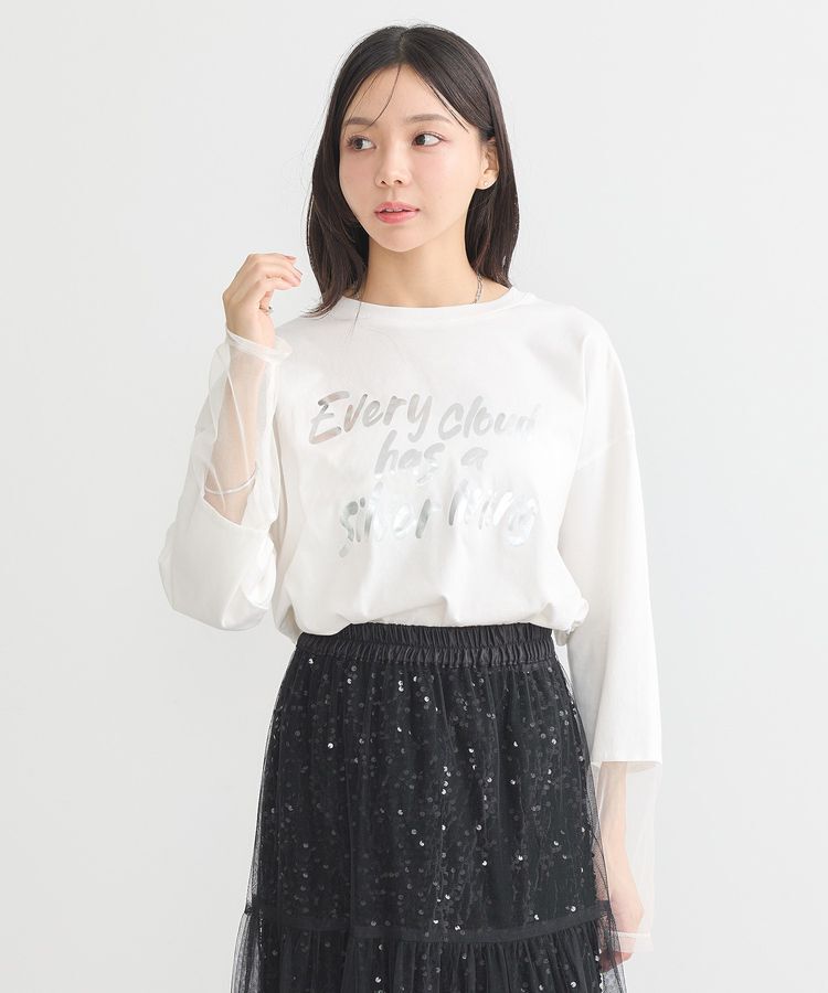 earth music&ecology「箔プリントグラフィックロンTee」|Tシャツ・カットソー|