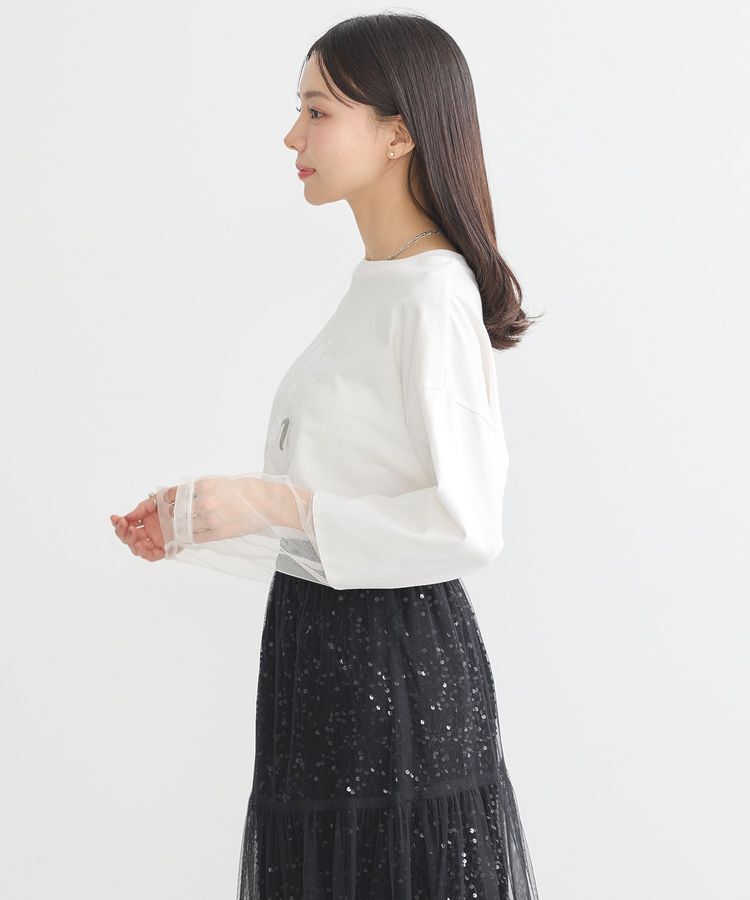 earth music&ecology「箔プリントグラフィックロンTee」|Tシャツ・カットソー|