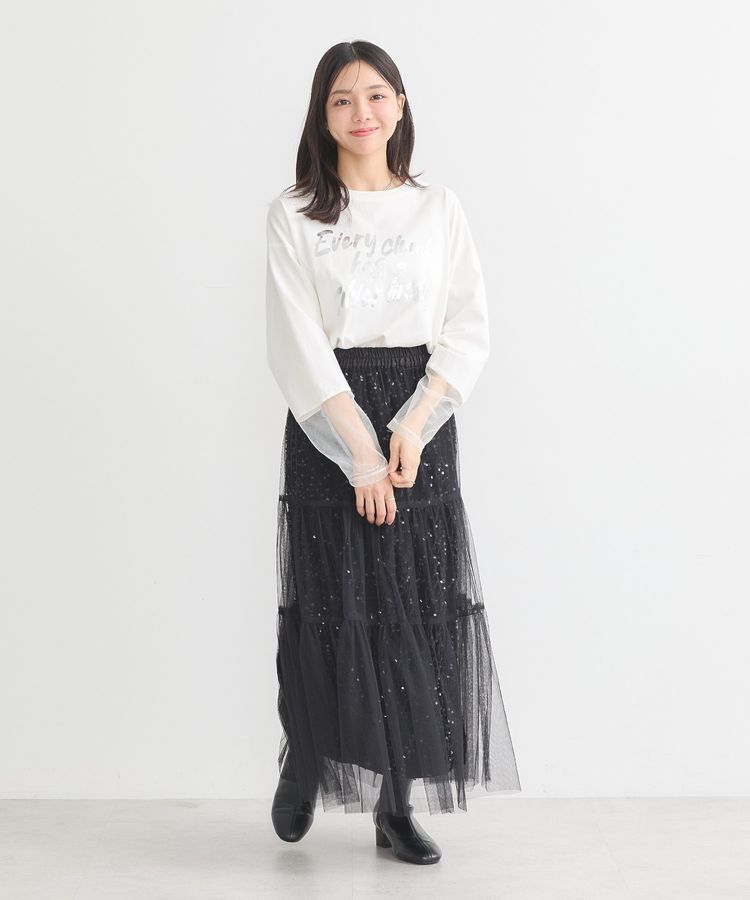 earth music&ecology「箔プリントグラフィックロンTee」|Tシャツ・カットソー|