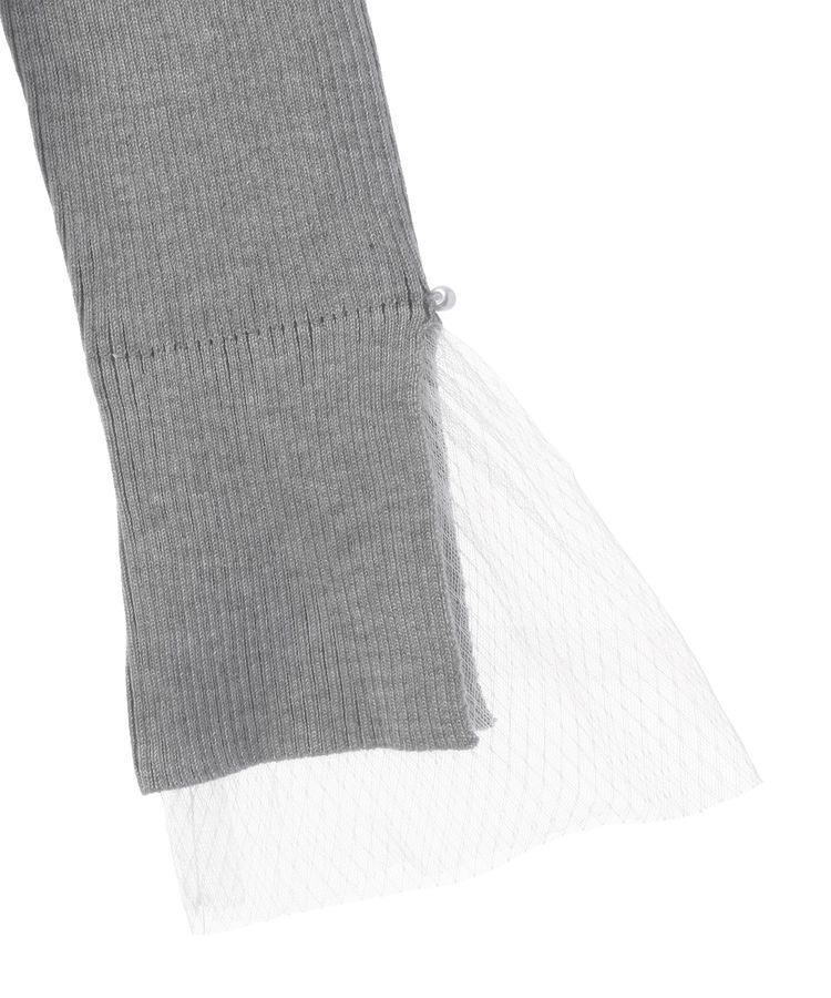 earth music&ecology「スリットチュールスリーブニットプルオーバー」|ニット・セーター|