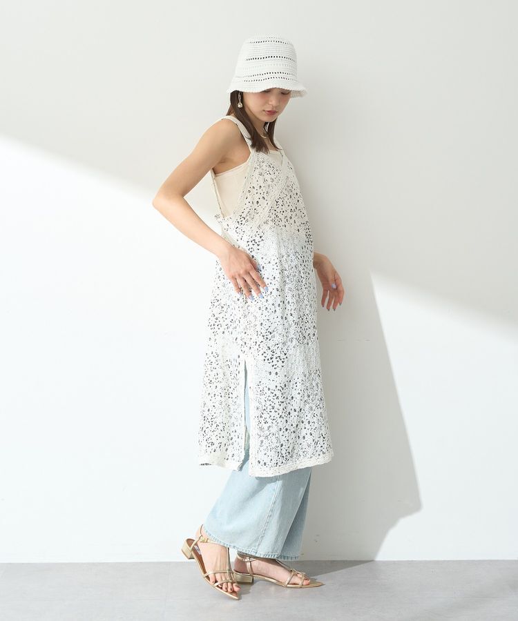 earth music&ecology「花柄プリントボーラー刺繍ミニキャミドレス」|ワンピース|