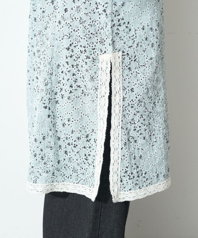 earth music&ecology「花柄プリントボーラー刺繍ミニキャミドレス」|ワンピース|