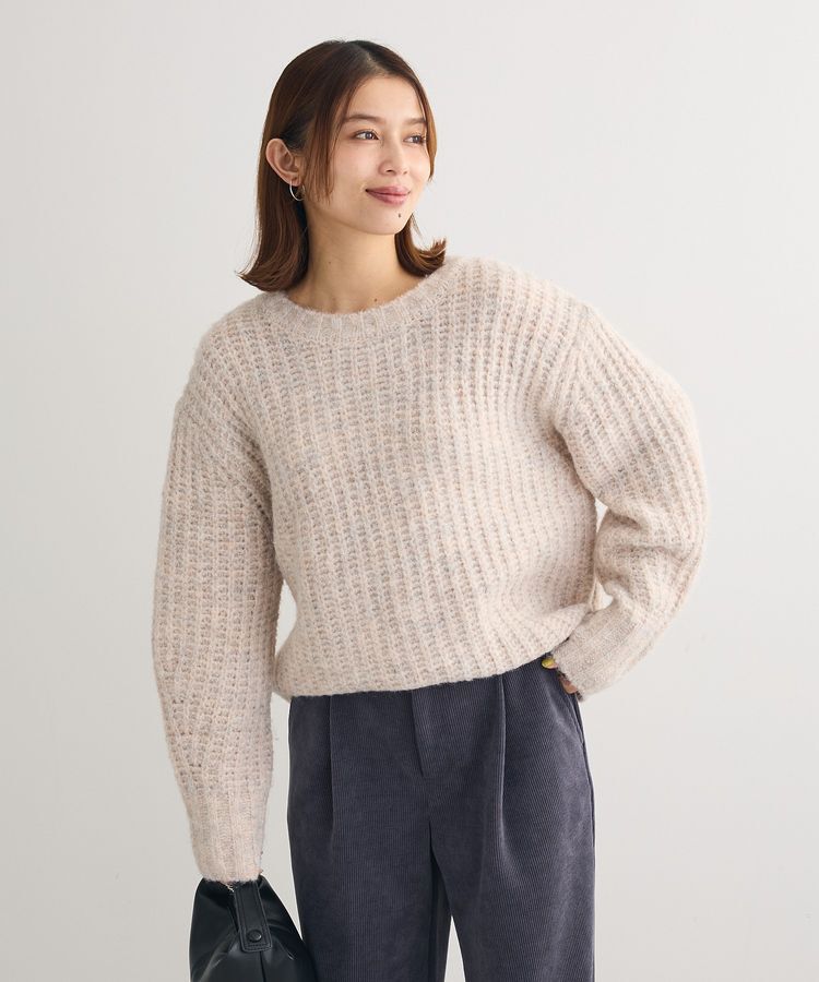 Green Parks「ざっくりローゲージニットプルオーバー」|ニット・セーター|Gray