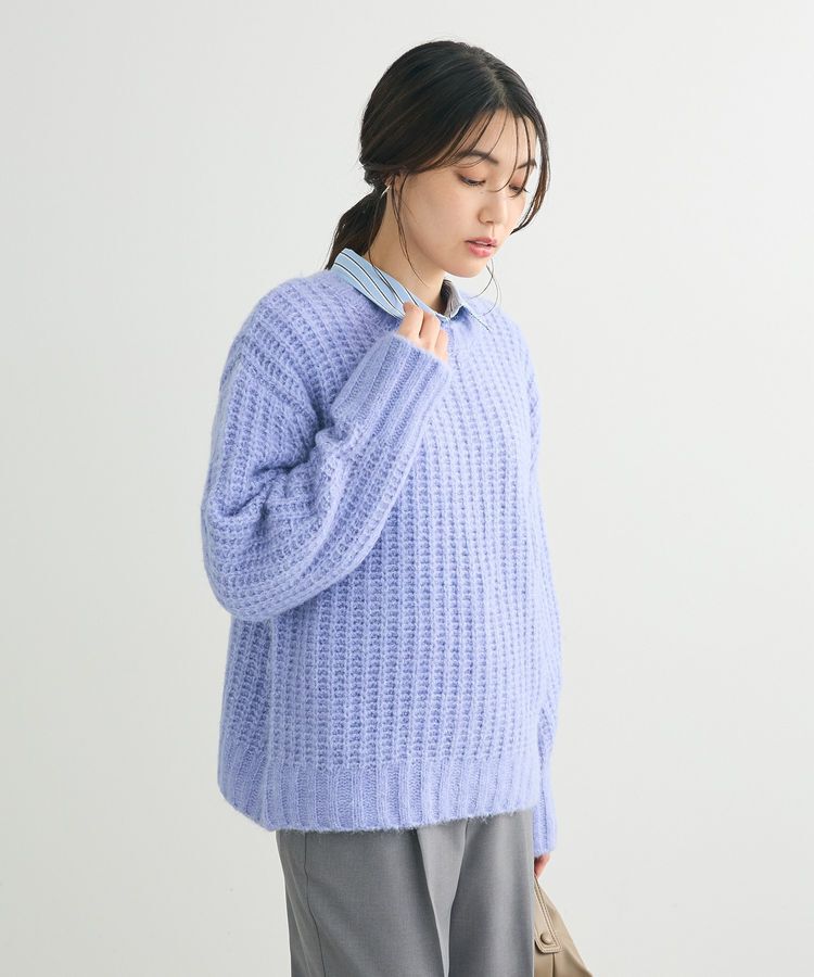 Green Parks「ざっくりローゲージニットプルオーバー」|ニット・セーター|Sax